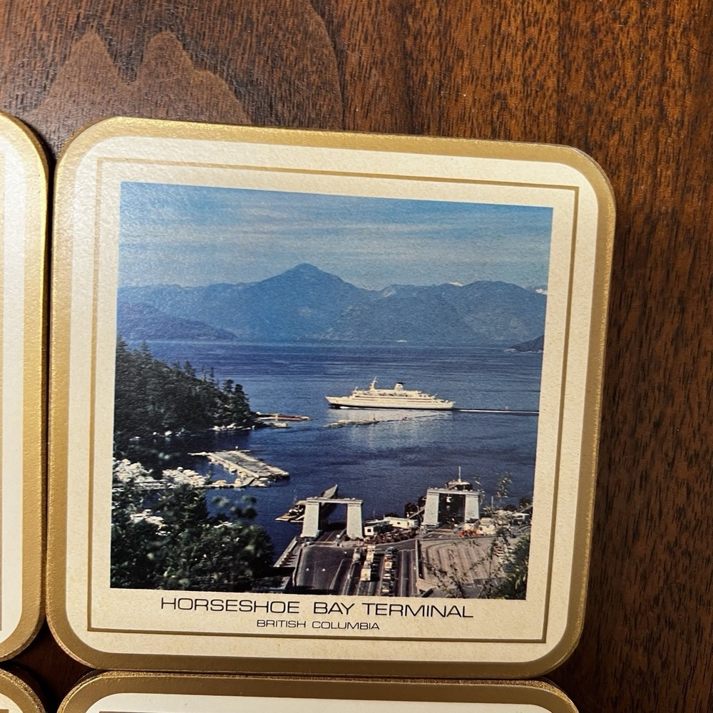 Pimpernel Fayreings Cork Backed Coasters British Columbia MCM Vintage Unused - Picture 8 of 9